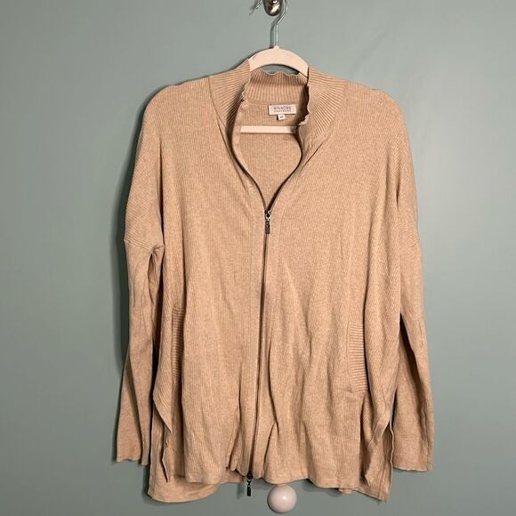 Kinross Cashmere Zip Up Sweater Oversized - Picture 1 of 8